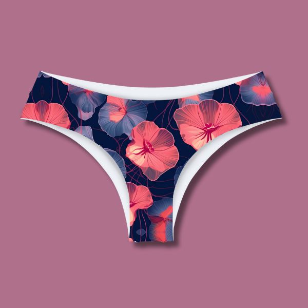 Tanga Fleur Bleu