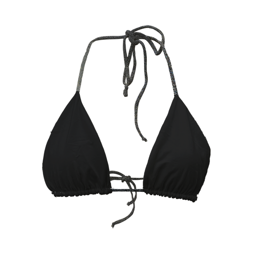 Top Triangle noir pailleté / noir